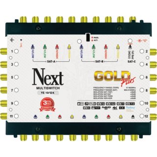Next YE 10/12K Gold Plus, Kaskade-Multischalter mit MDU5 LNB-Anschluss für Digitürk